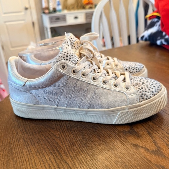 Gola Shoes - Gola Womens Orchid II Cheetah Trainers Silver Animal Print Sneakers Size 8